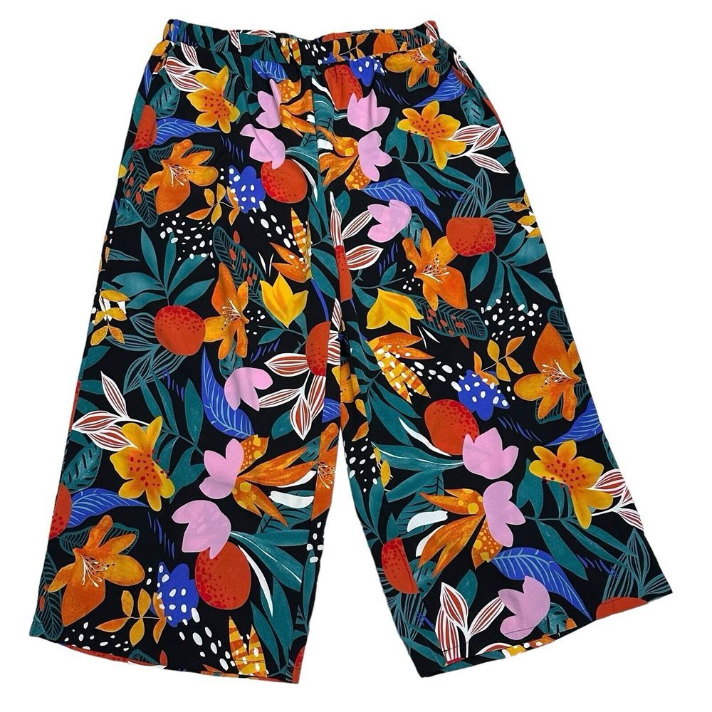 BloomChic‎ Women's Tropical Print Mid Rise Pocket Pants	Size 22-24 3X